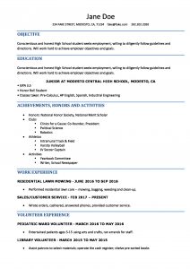 High School Resume Resumes Perfect For High School Students throughout proportions 1654 X 2339