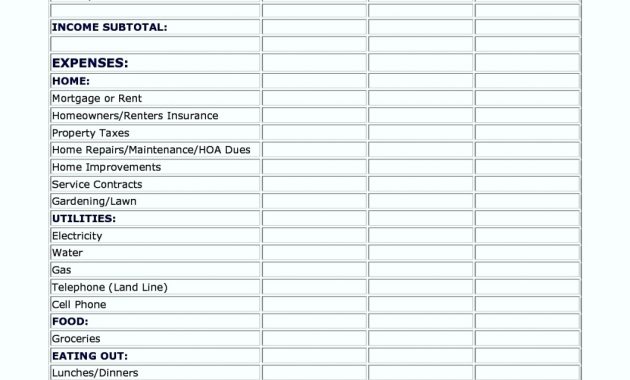 Household Budget Template Canada Template Update234 Template throughout dimensions 1058 X 1370