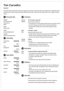 How To Write A High School Resume For College Application Template in size 800 X 1130