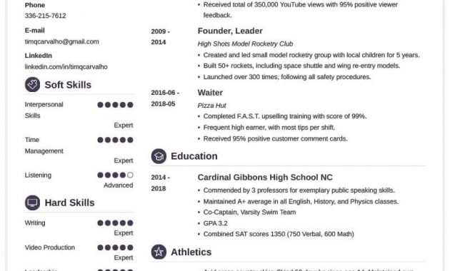 How To Write A High School Resume For College Application Template in size 800 X 1130