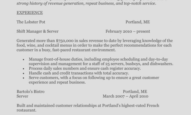 How To Write A Perfect Food Service Resume Examples Included for size 1000 X 1294
