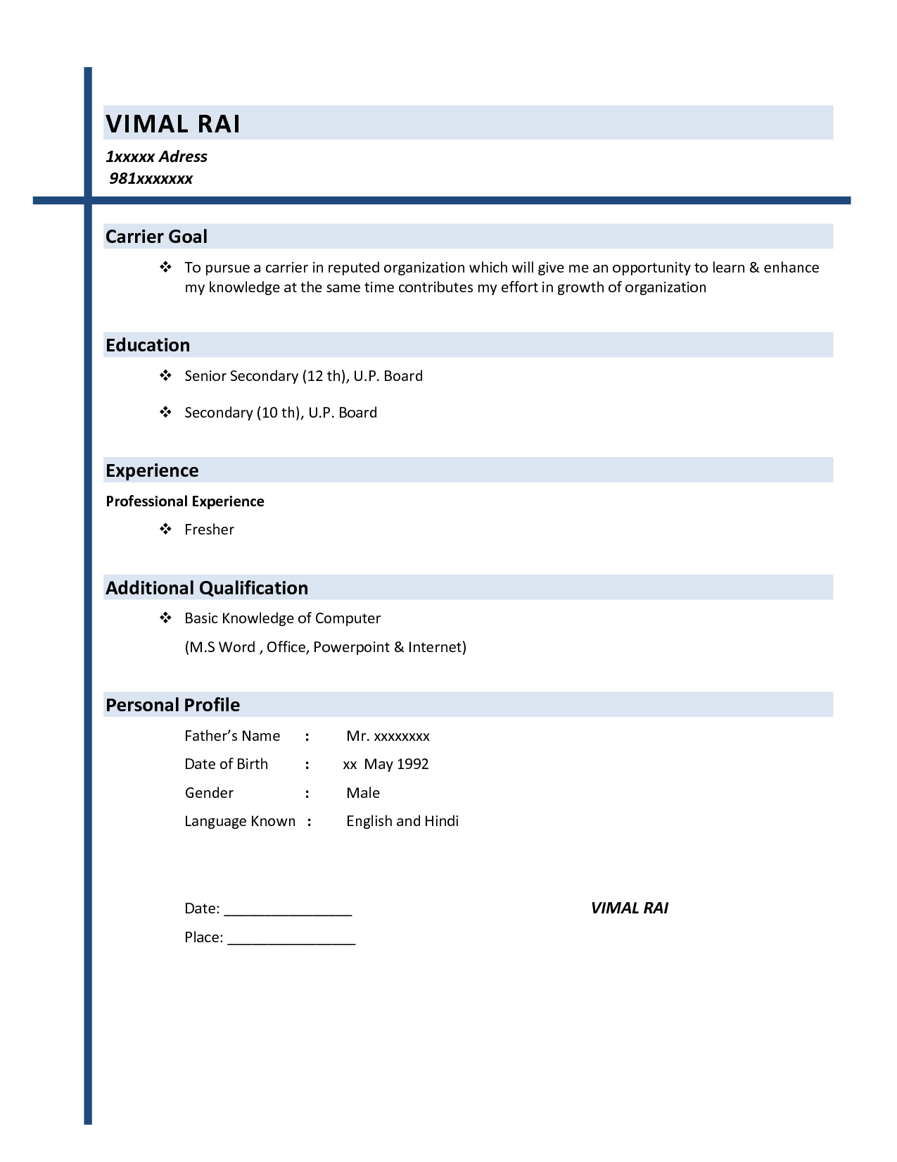 Instant Resume Template Professional For Word Formal Sample Format regarding measurements 1275 X 1650