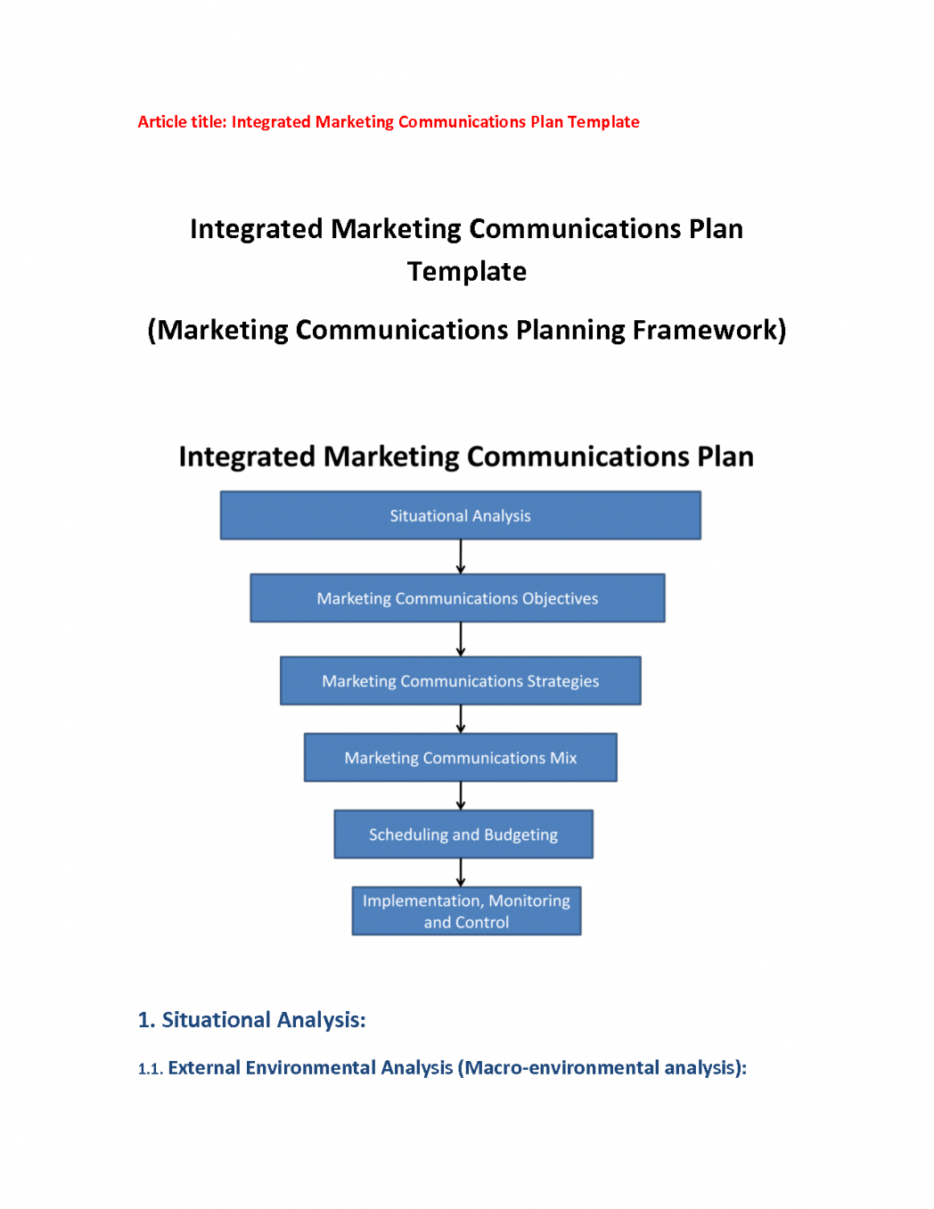 Integrated Marketing Communications Planmages Highest Quality with regard to proportions 1048 X 1356