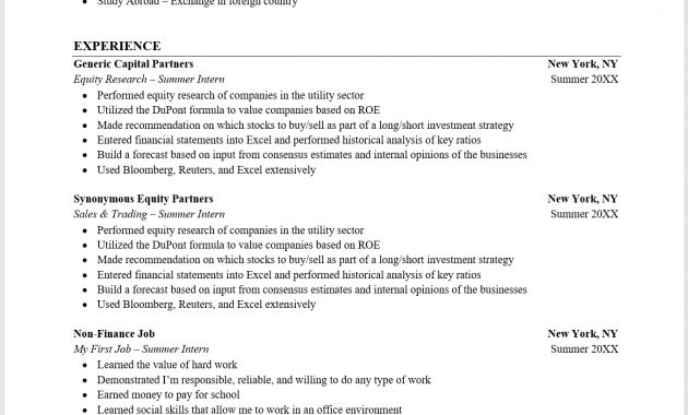 Investment Banking Resume Template What You Must Include intended for proportions 1356 X 1750