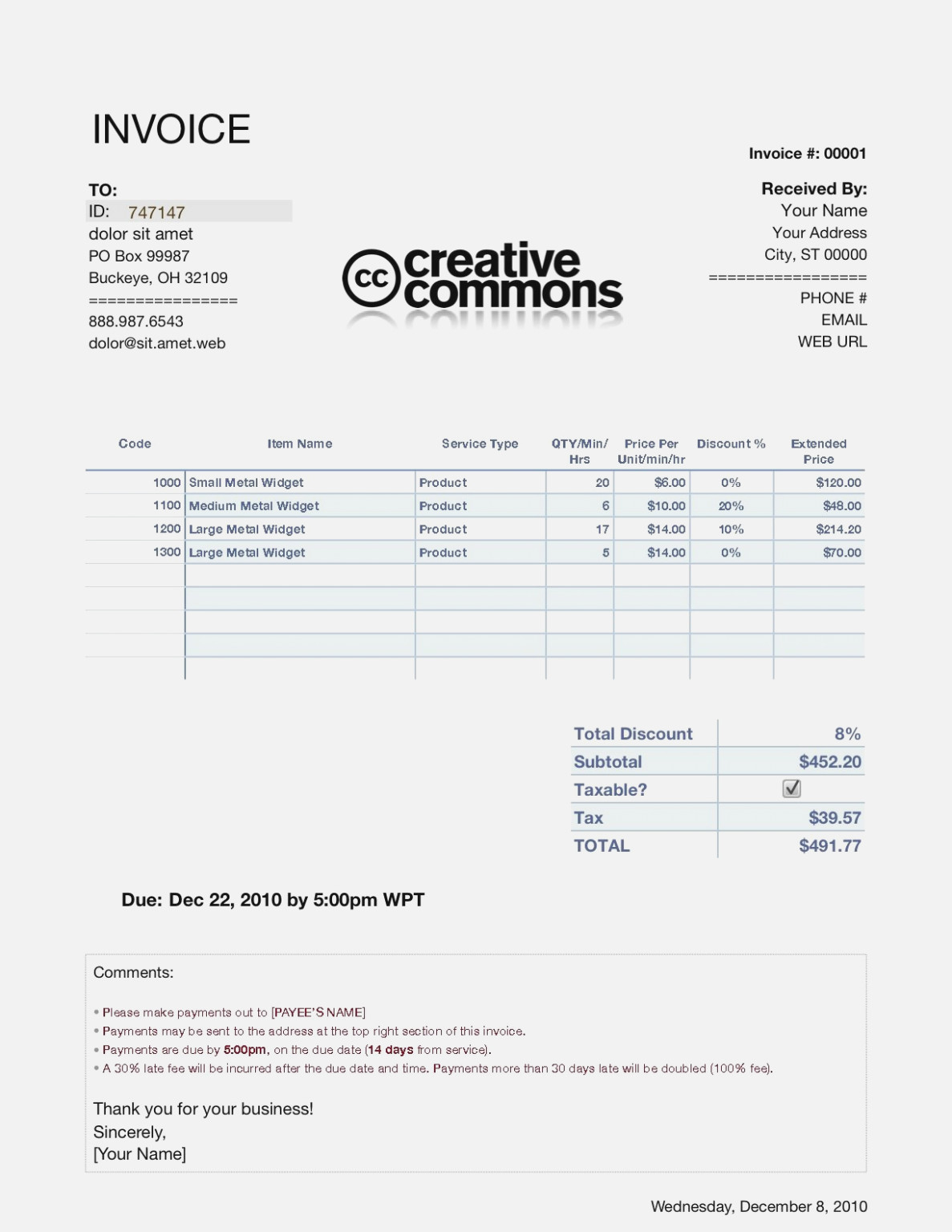 Invoice Template Numbers Christmas Fre Examples Mac Free Iwork Excel in size 1187 X 1536