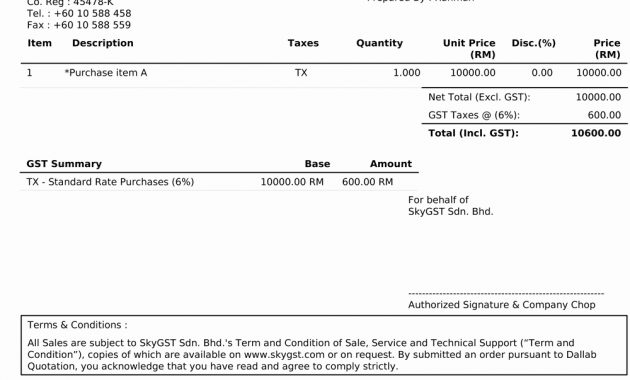 Invoice Template Nz Not Gst Registered Gst Tax Invoice Template intended for size 1000 X 1392