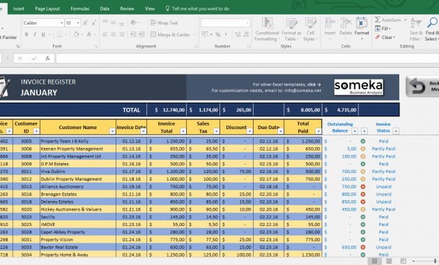 Invoice Tracker Free Excel Template For Small Business intended for dimensions 1365 X 700