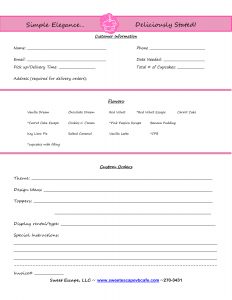 Invoiceorder Form Setup Cupcakes In 2018 Pinterest Cake Order in dimensions 1275 X 1650