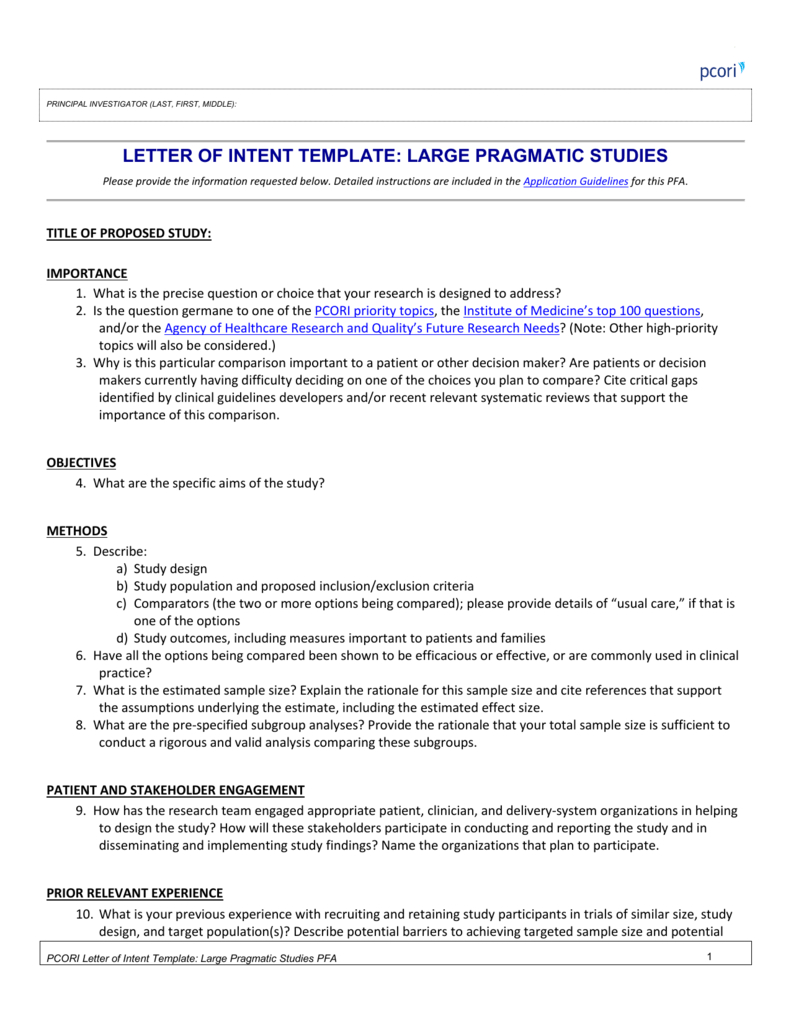 Letter Of Intent Template with regard to dimensions 791 X 1024