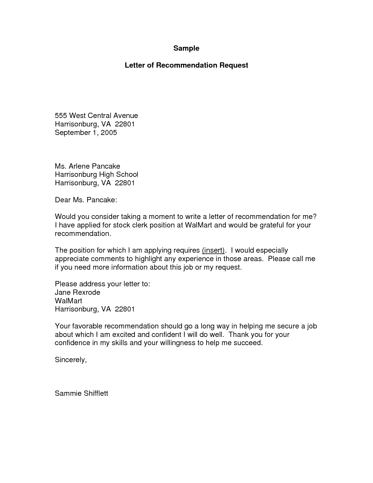 Letter Of Recommendation Request Sample Aylaquiztriviaco with regard to sizing 1275 X 1650