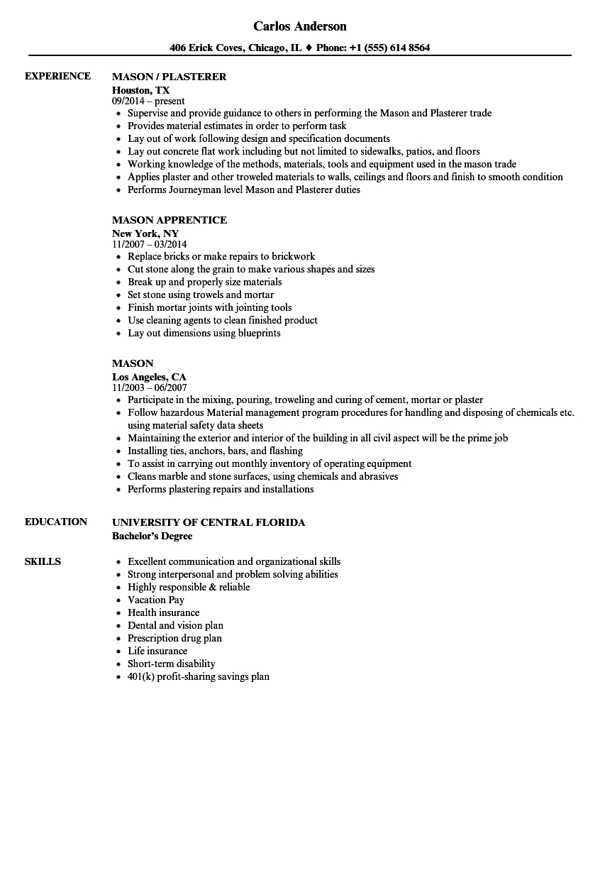 Mason Resume Samples Velvet Jobs in size 860 X 1240