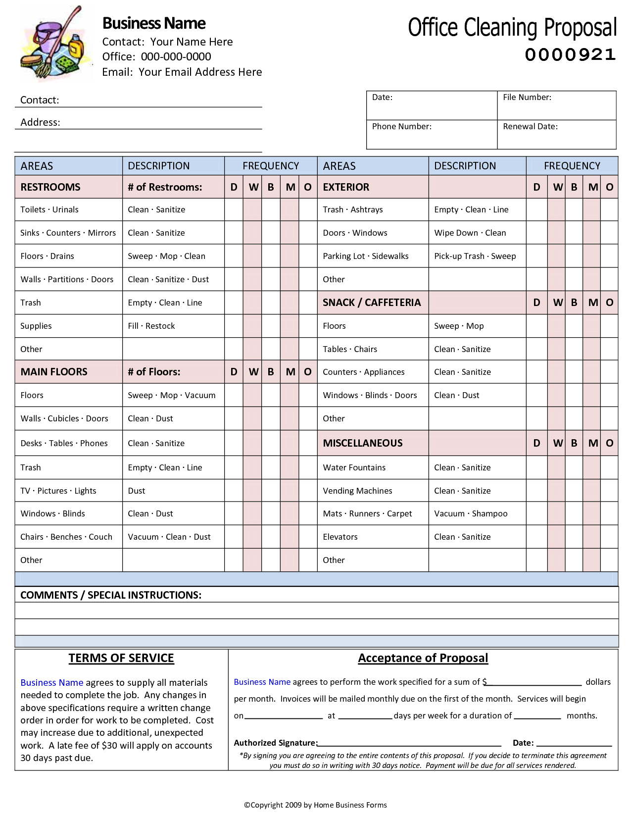 Masonry Estimate Template And Printable Blank Bid Proposal Forms with proportions 1275 X 1650