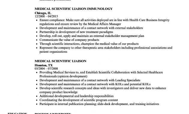 Medical Scientific Liaison Resume Samples Velvet Jobs intended for size 860 X 1240