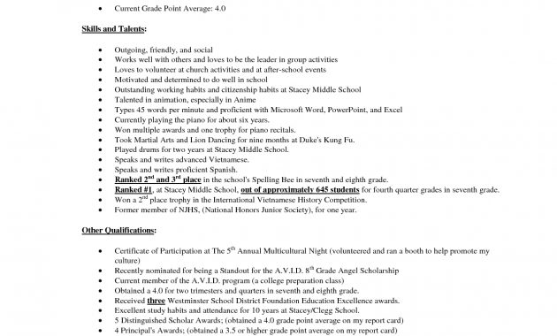 Middle School Student Resume Example Stacey Middle School 8th throughout sizing 1275 X 1650