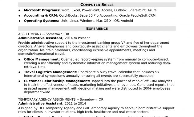 Midlevel Administrative Assistant Resume Sample Monster pertaining to dimensions 1700 X 2200