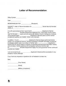 Military Letter Of Recommendation Calmlife091018 intended for measurements 791 X 1024