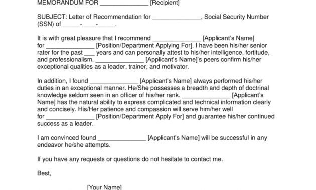 Military Letter Of Recommendation Calmlife091018 intended for measurements 791 X 1024