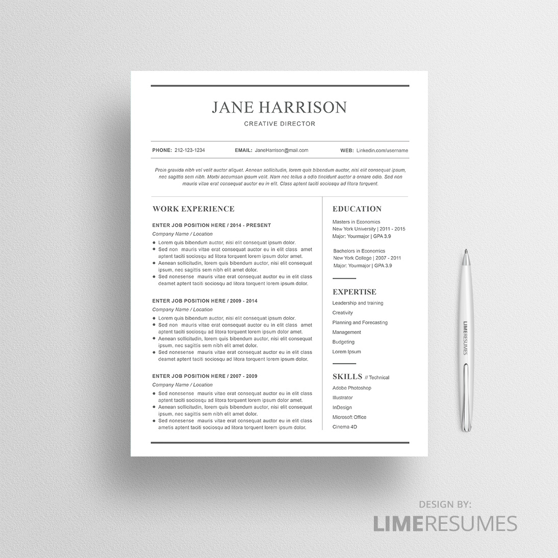 Minimalist Resume Template Minimalist Resume Design Limeresumes with size 1094 X 1094