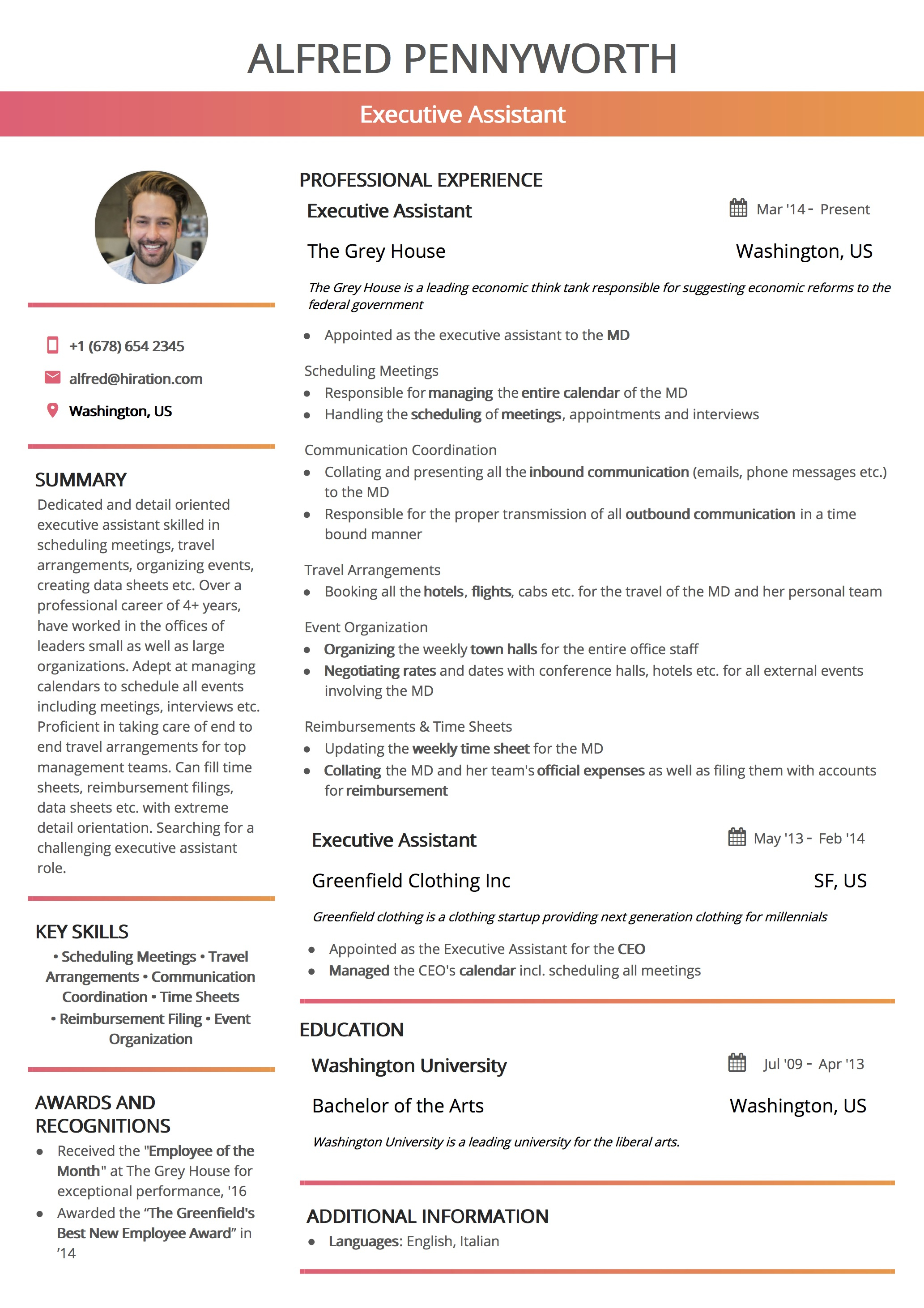 Modern Resume Templates Hiration intended for dimensions 2065 X 2923