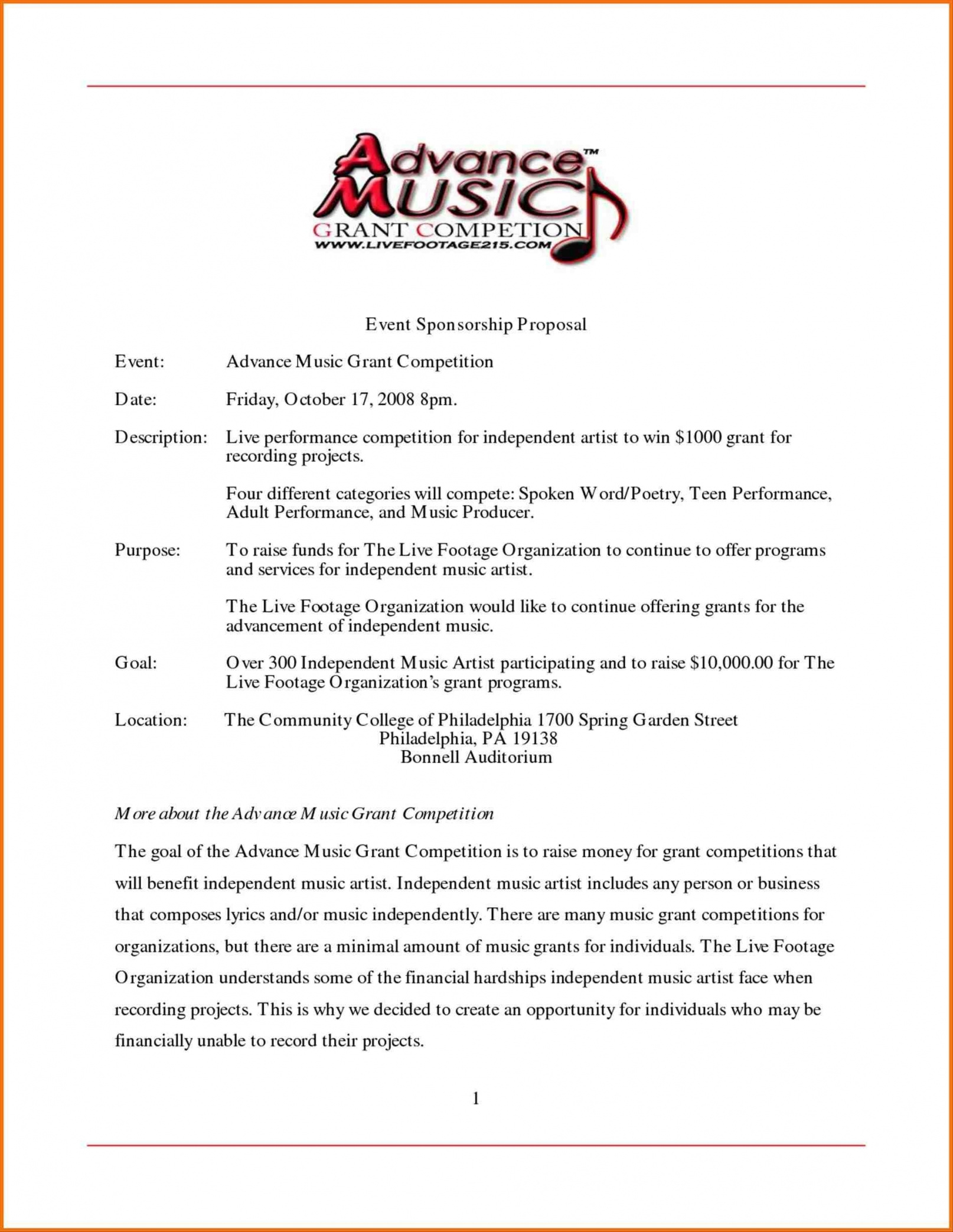 Music Event Sponsorship Proposal Template Bepatient221017 Music within size 1614 X 2086
