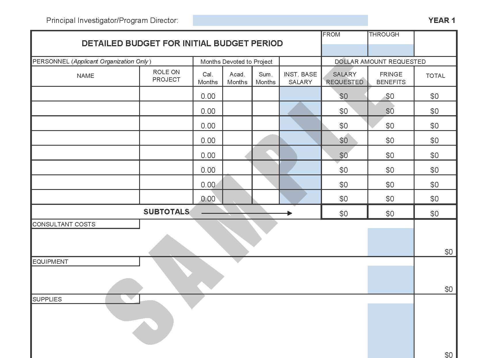 Nih Fp Fp Budget Template Unique Detailed Budget Template with measurements 1694 X 1246