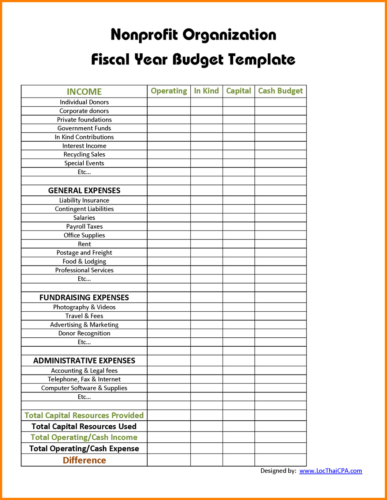 Non Profit Budget Template Excel My Spreadsheet Templates inside dimensions 1250 X 1614