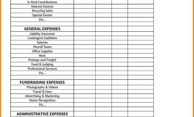 Not For Profit Budget Template Datenownews intended for sizing 988 X 1275