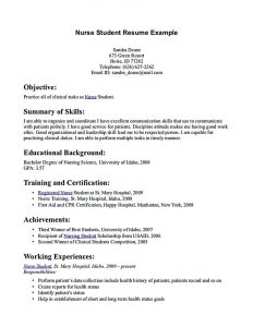 Nursing Student Resume Nursing Student Resume Must Contains Relevant regarding measurements 800 X 1035