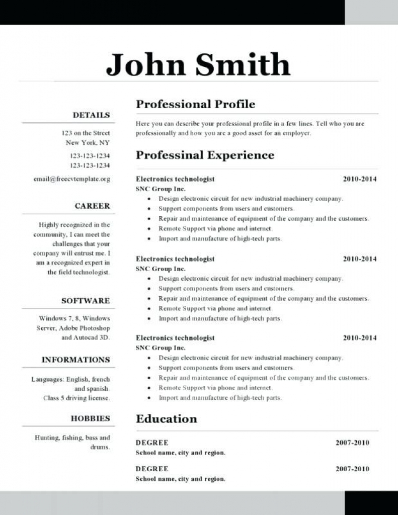 Open Office Resume Template 2015 Resume Templates 2019 pertaining to sizing 791 X 1024