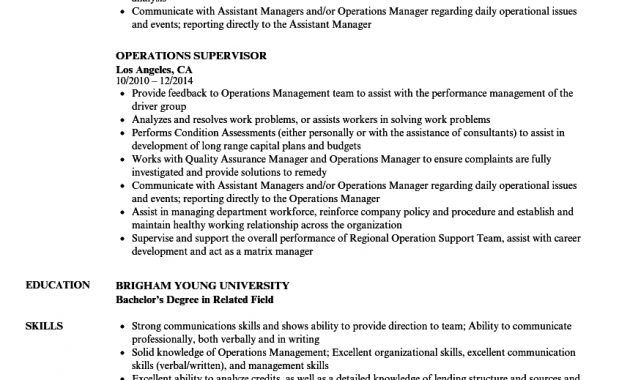 Operations Supervisor Resume Samples Velvet Jobs intended for proportions 860 X 1240