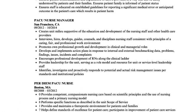 Pacu Nurse Resume Samples Velvet Jobs inside sizing 860 X 1240