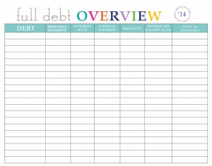 Paying Off Debt Worksheets inside size 1024 X 805