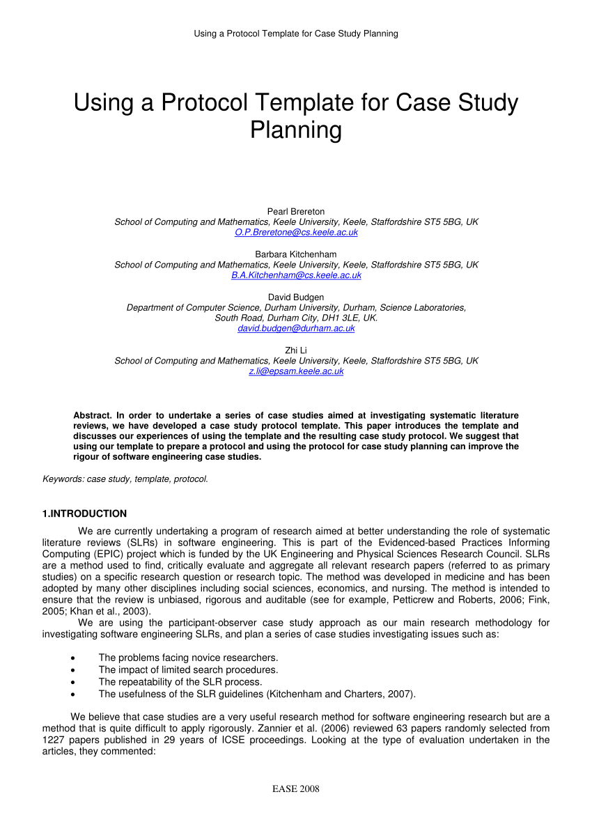 Pdf Using A Protocol Template For Case Study Planning within sizing 850 X 1203