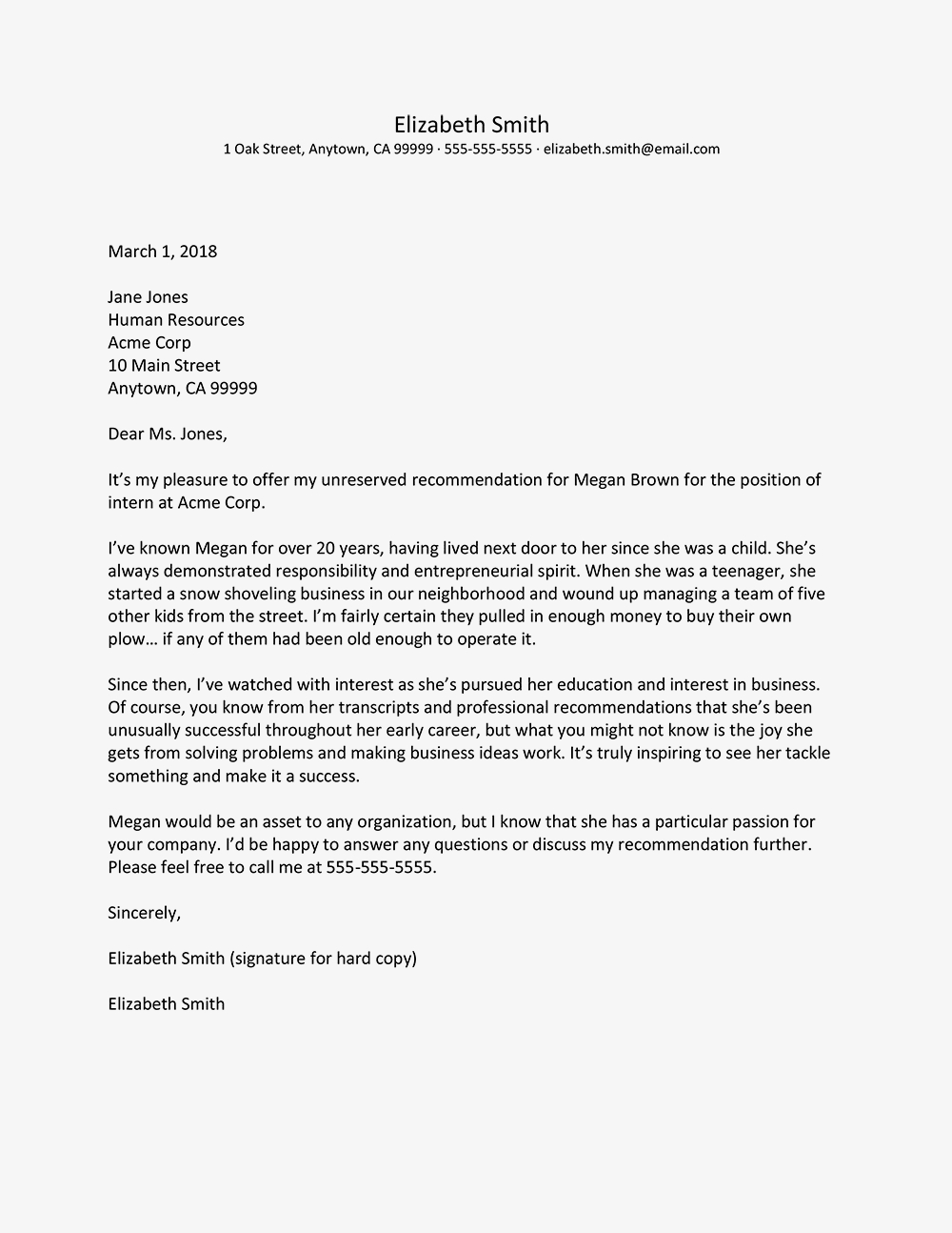 Personal Recommendation Letter Examples for sizing 1000 X 1294
