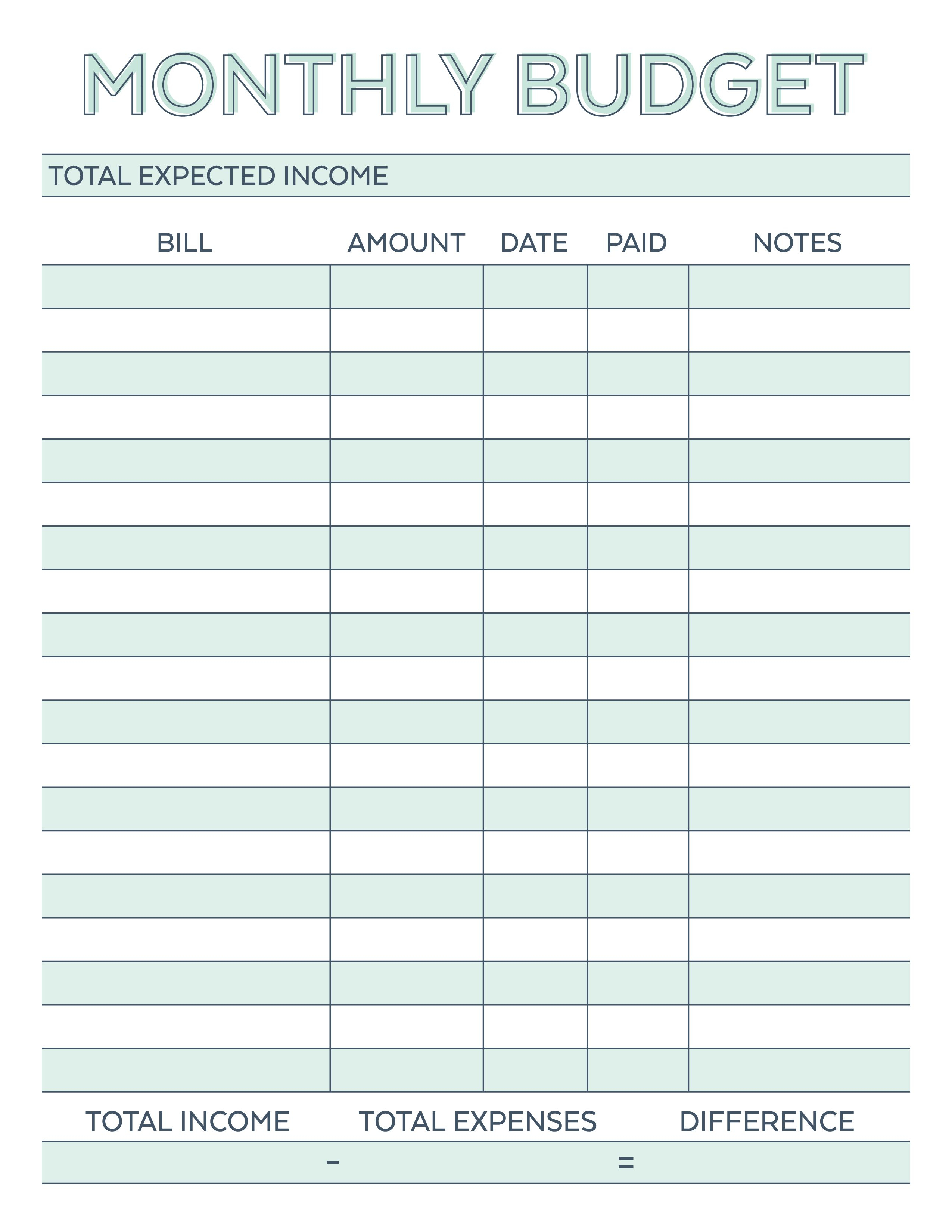 Pin Melody Vliem On Printables Pinterest Budgeting Monthly inside sizing 2550 X 3300