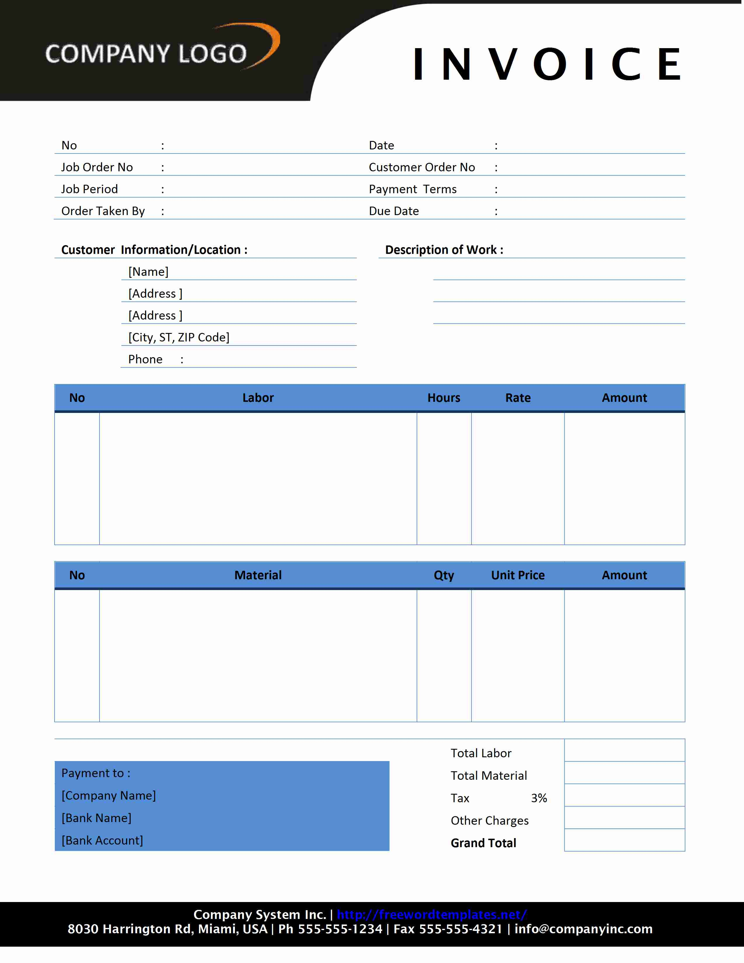 Plumber Invoice Template Yelomdigitalsiteco throughout measurements 2550 X 3300