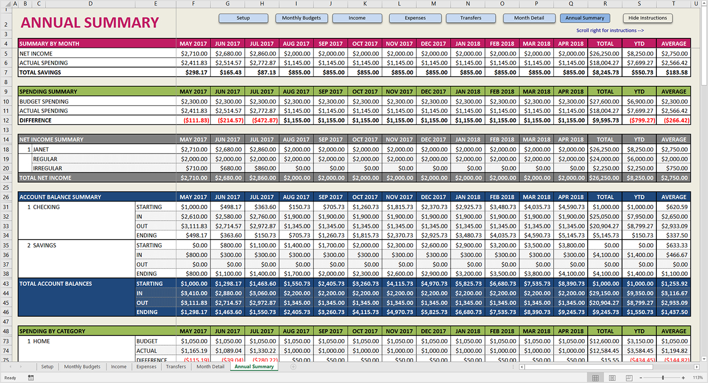 Premium Excel Budget Template Savvy Spreadsheets with measurements 1400 X 758