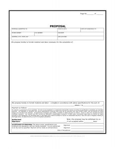 Printable Blank Bid Proposal Forms Construction Proposal Bid Form throughout measurements 1275 X 1650