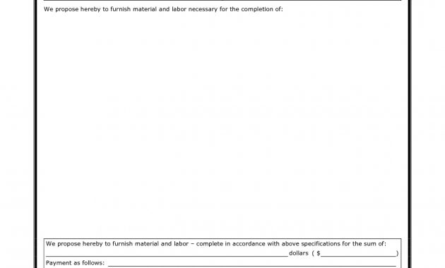 Printable Blank Bid Proposal Forms Construction Proposal Bid Form throughout measurements 1275 X 1650