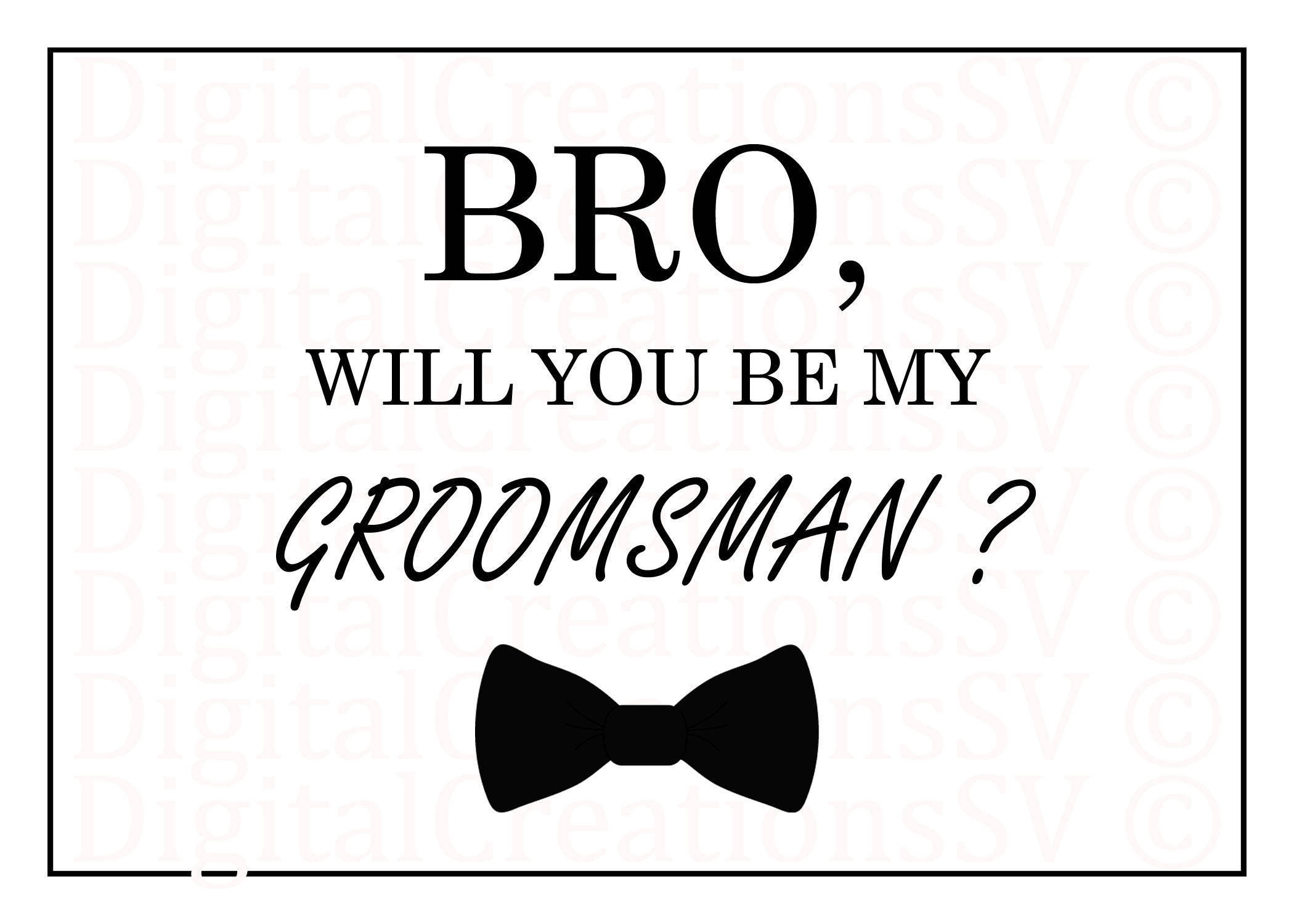 Free Printable Groomsmen Proposal