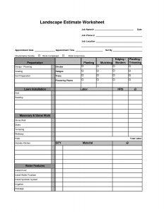 Printable Landscape Bid Templates Template For Landscape Bid Sheet pertaining to measurements 1275 X 1650