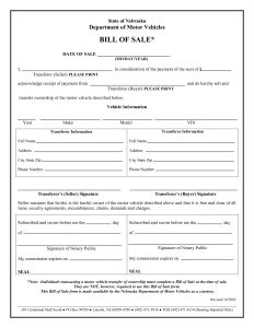 Printable Sample Auto Bill Of Sale Form Forms And Template In 2018 regarding sizing 1275 X 1650