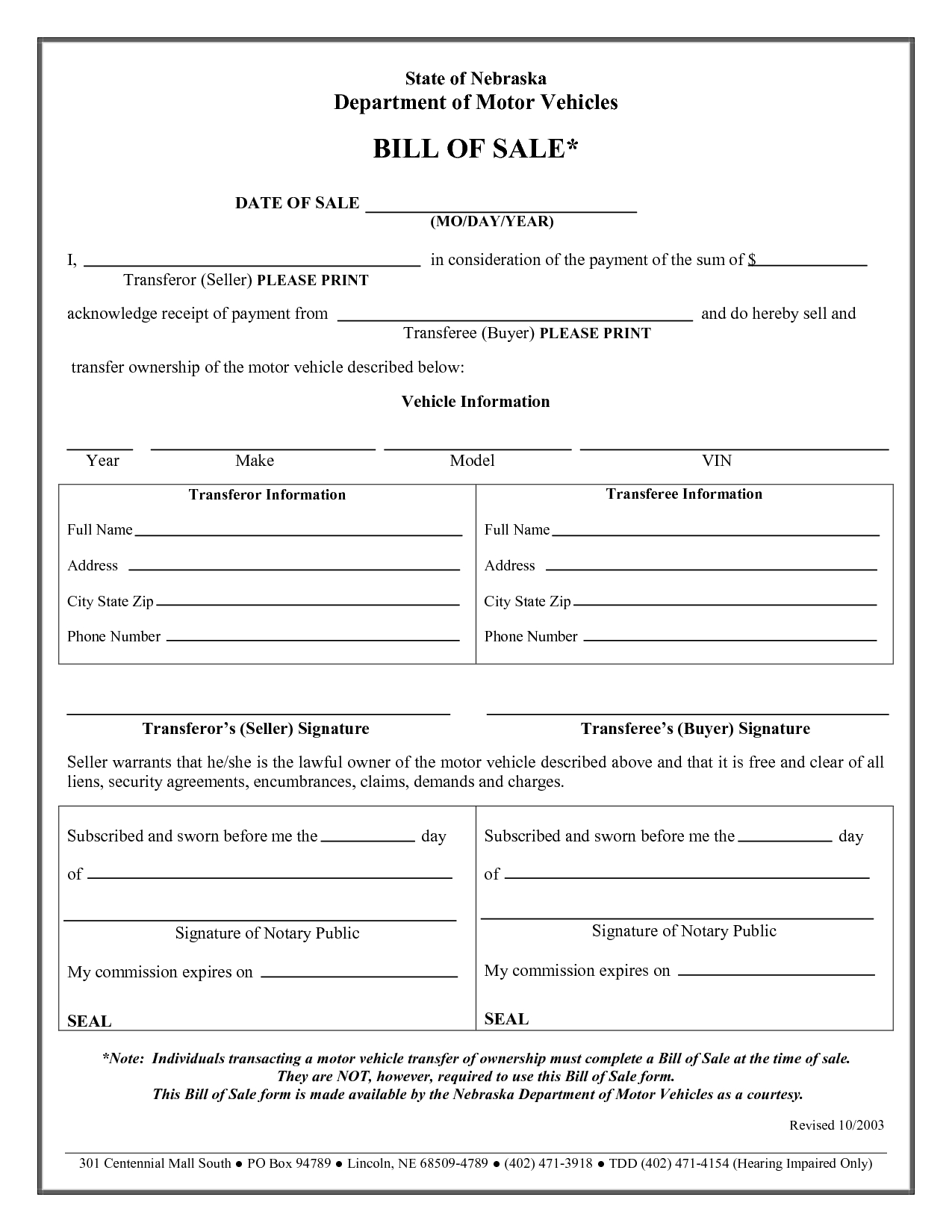 Printable Sample Auto Bill Of Sale Form Forms And Template In 2018 regarding sizing 1275 X 1650