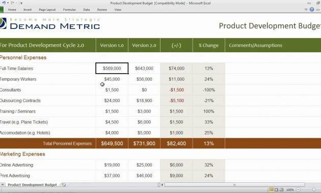 Product Development Budget Template Youtube with proportions 1280 X 720