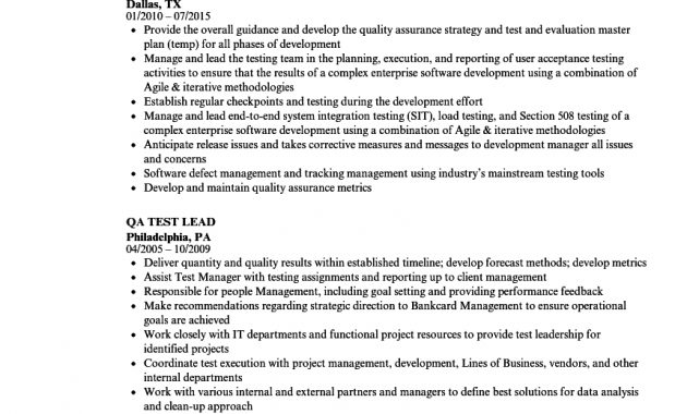 Qa Test Lead Resume Samples Velvet Jobs with regard to proportions 860 X 1240