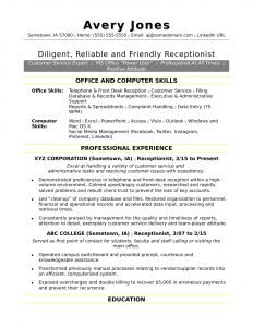 Receptionist Resume Sample Monster with regard to measurements 1700 X 2200