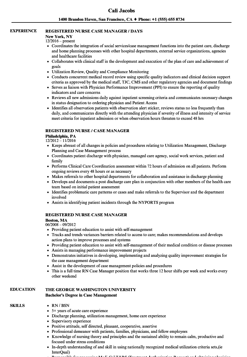 Registered Nurse Case Manager Resume Samples Velvet Jobs regarding dimensions 860 X 1240