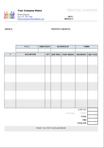 Rent Invoice Template Free Download Download The Rental Billing throughout measurements 790 X 1120