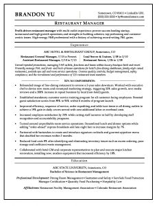 Restaurant Manager Resume Sample Monster inside proportions 1700 X 2200