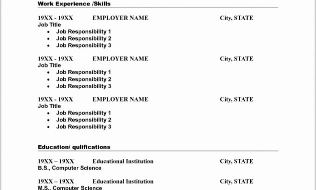 Resume Blank Resume Template Pdf Economiavanzada with regard to size 1281 X 1656